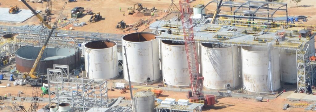 White tank construction at Haile